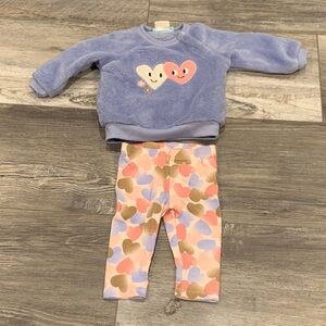 Pekkle Adorable Heart Sweater and Leggings Set
